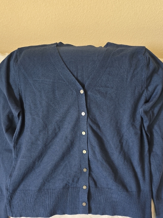 Sweaters - Womens sz Medium Classic Navy V-Neck Button Cardigan